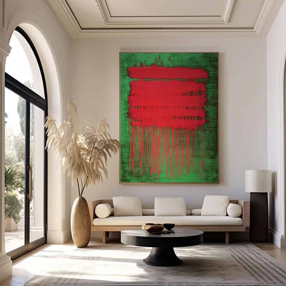 COLOR ABSTRACT ART "VERMILION BLEED"