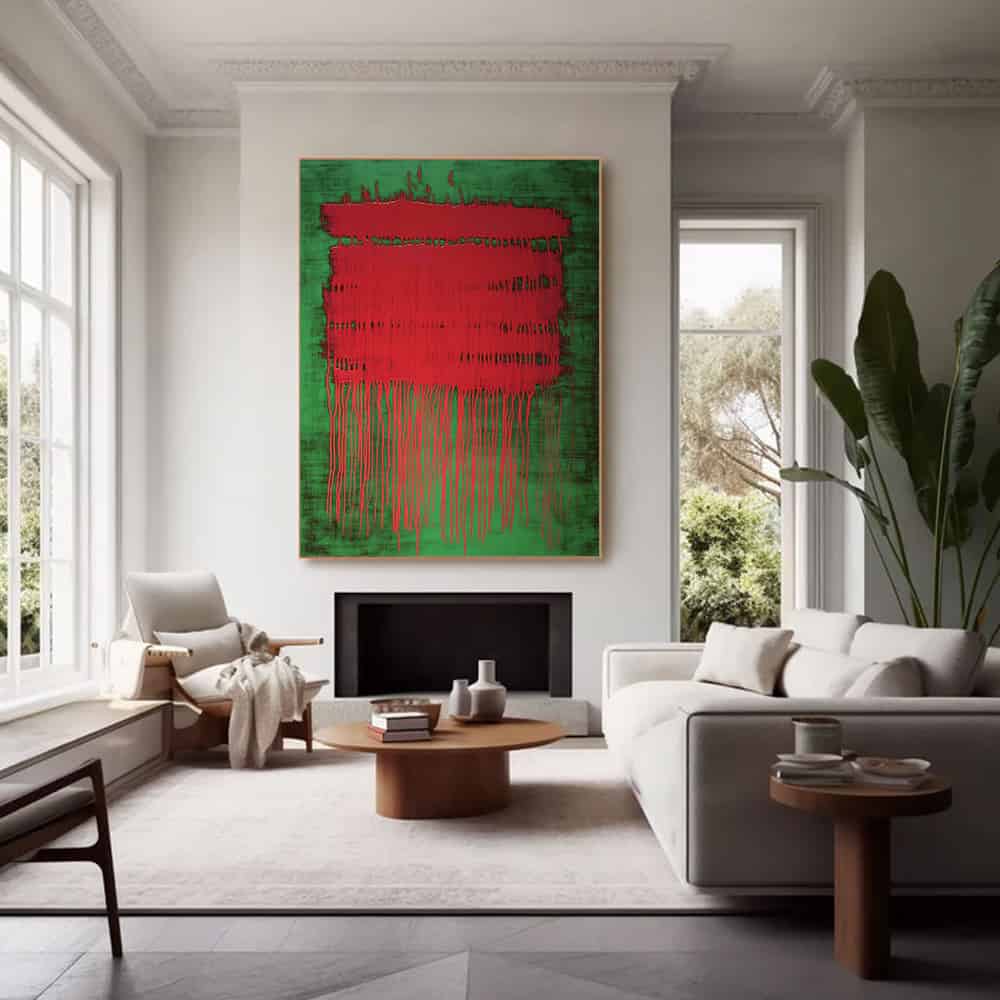 COLOR ABSTRACT ART "VERMILION BLEED"