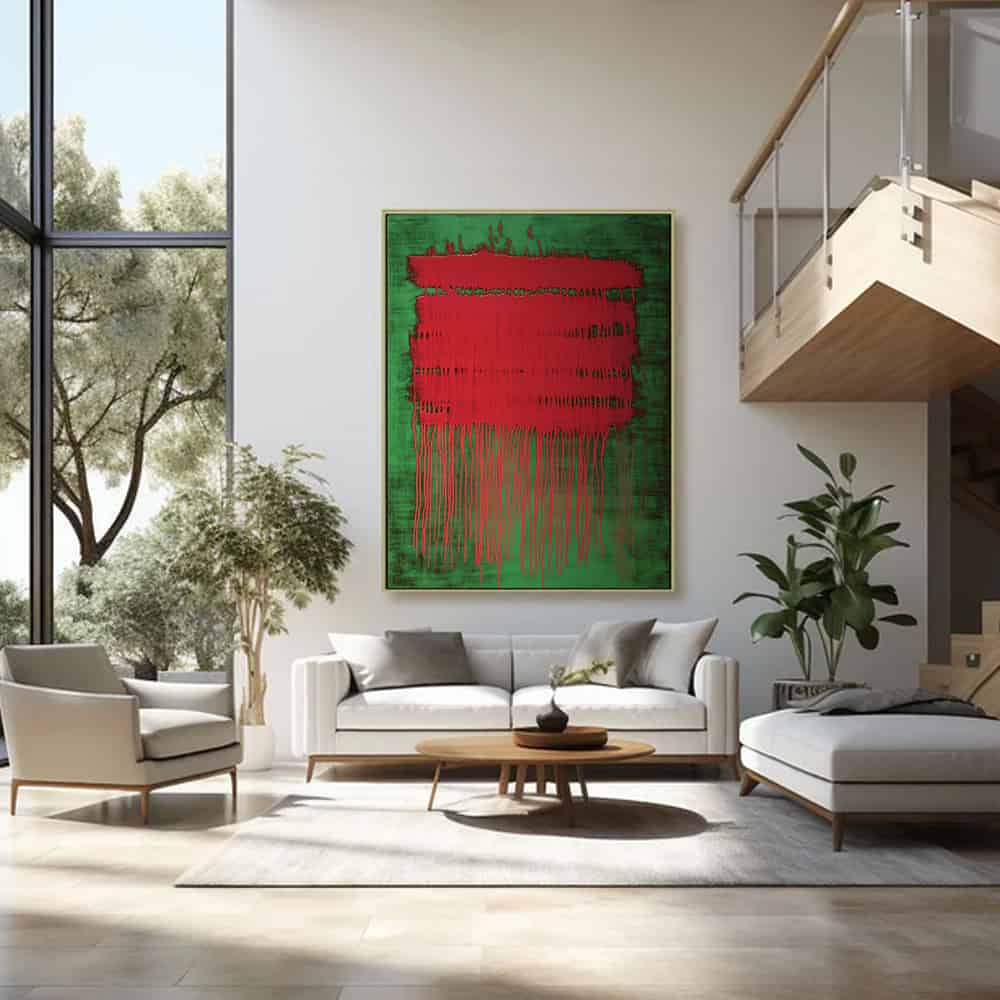 COLOR ABSTRACT ART "VERMILION BLEED"