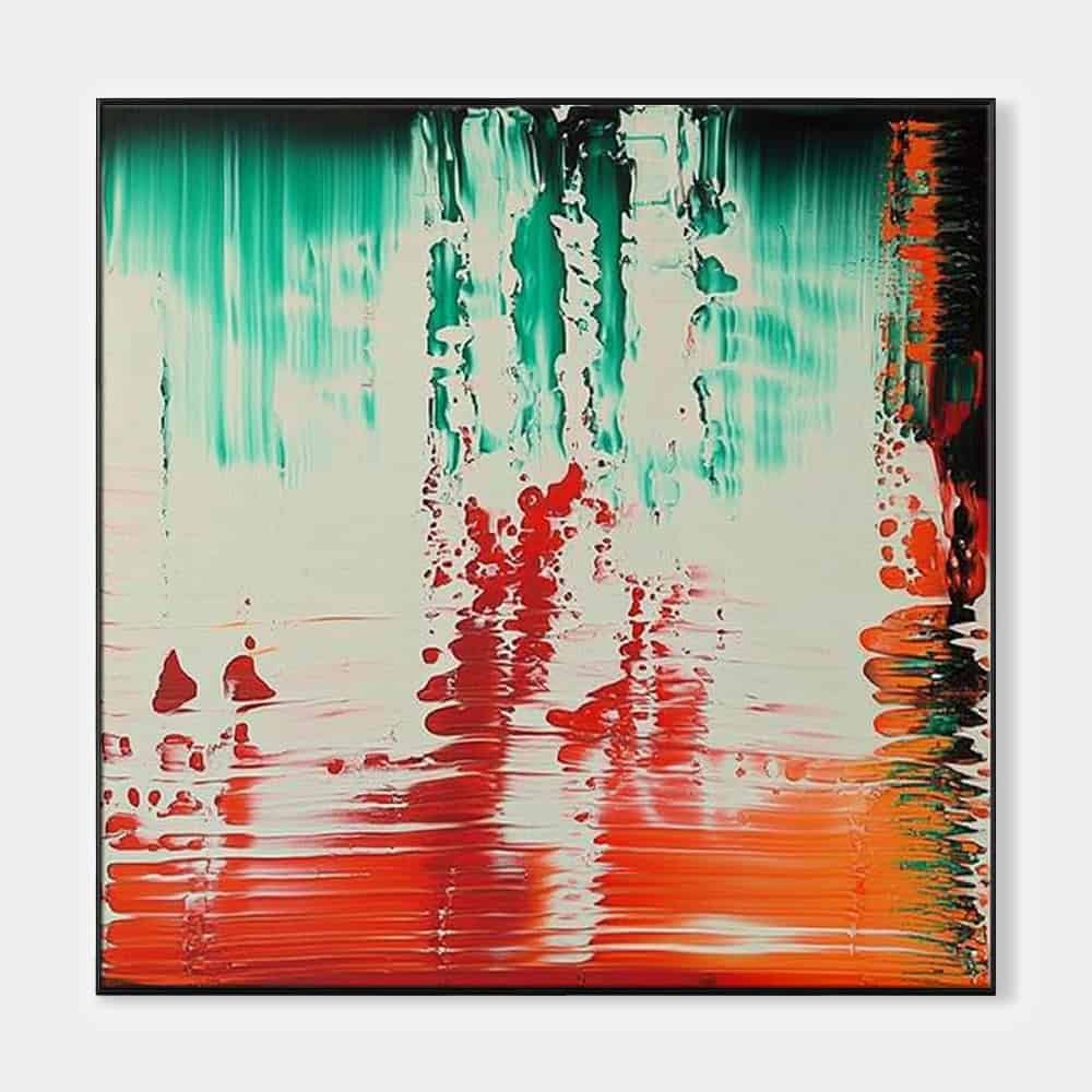 COLOR ABSTRACT ART "VERMILION REFLECTION"