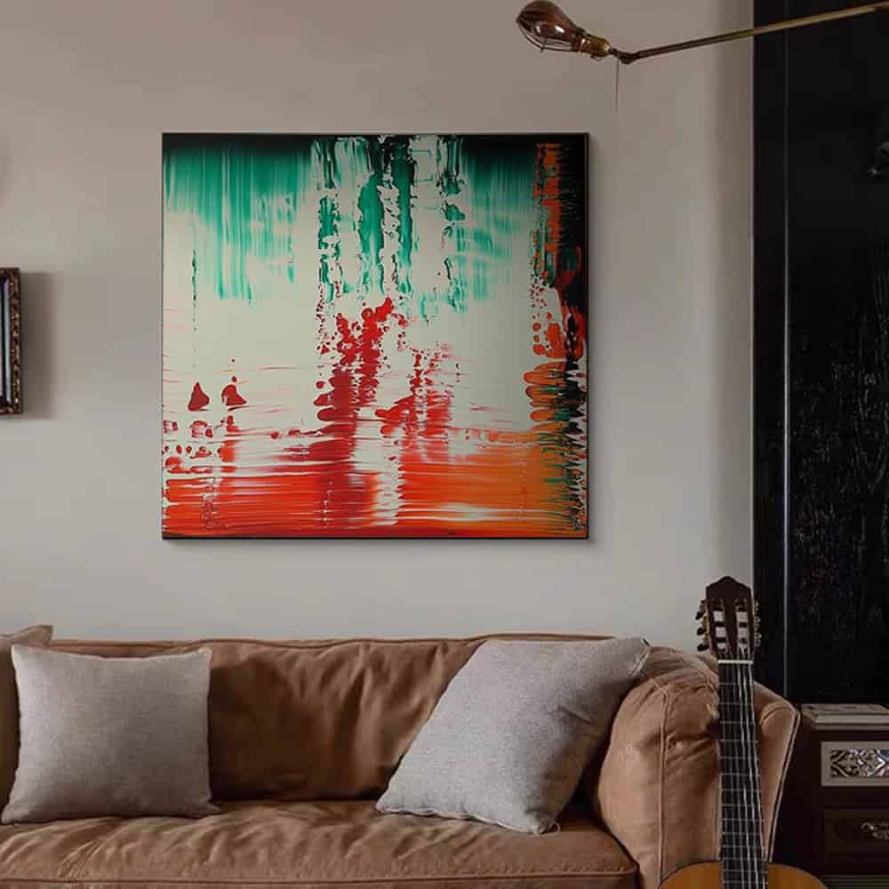 COLOR ABSTRACT ART "VERMILION REFLECTION"
