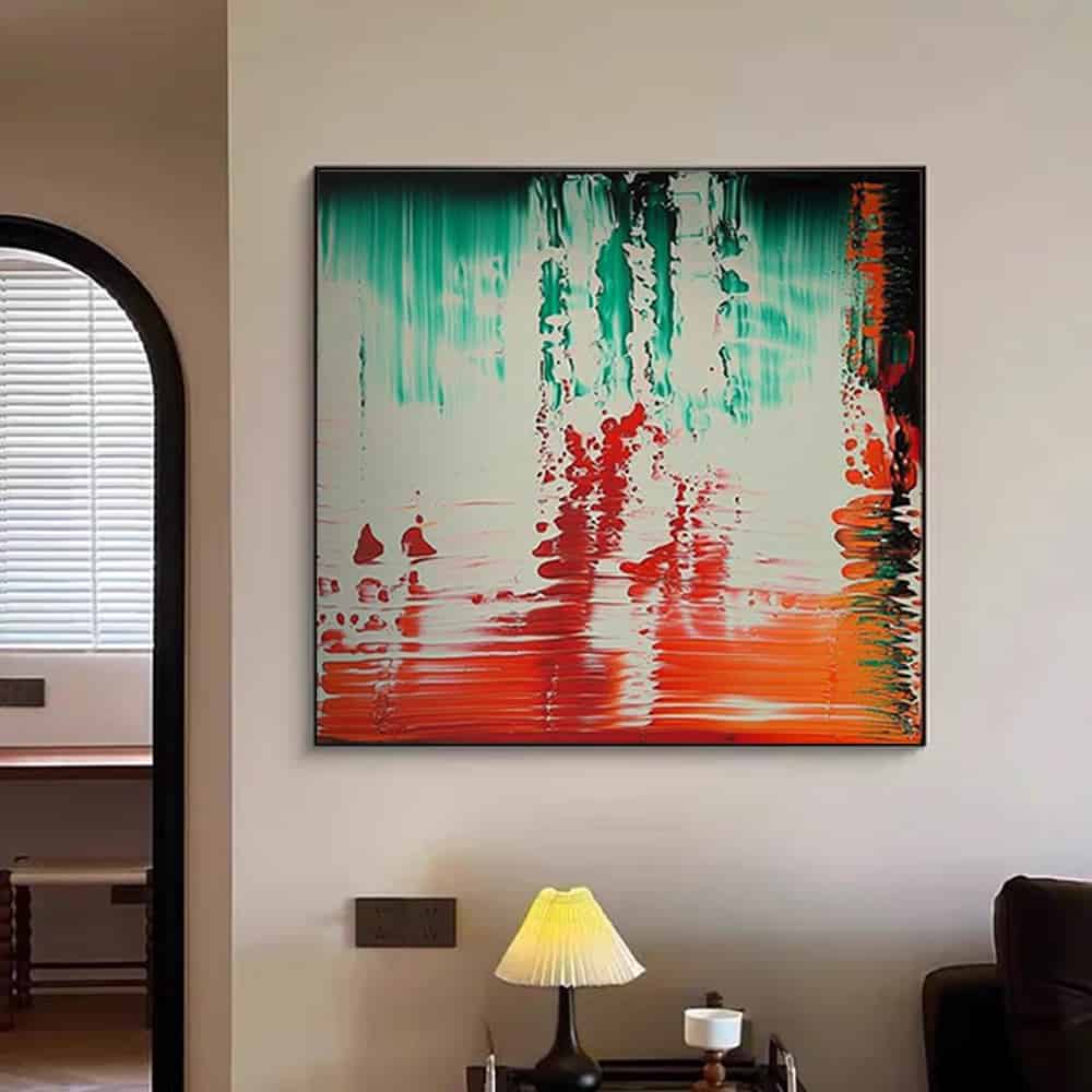 COLOR ABSTRACT ART "VERMILION REFLECTION"