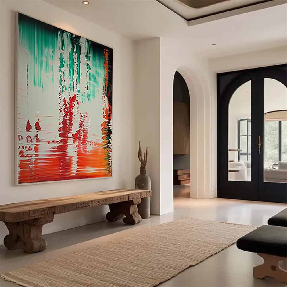 COLOR ABSTRACT ART "VERMILION REFLECTION"