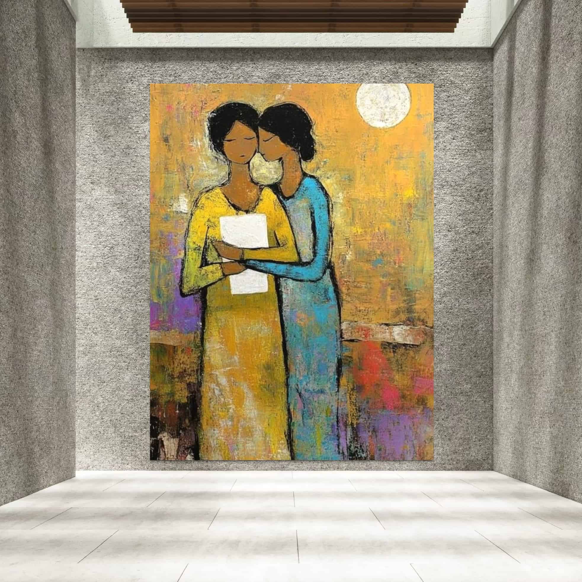 EXPRESSIVE FIGURATIVE ART: "SISTERS' BOND"