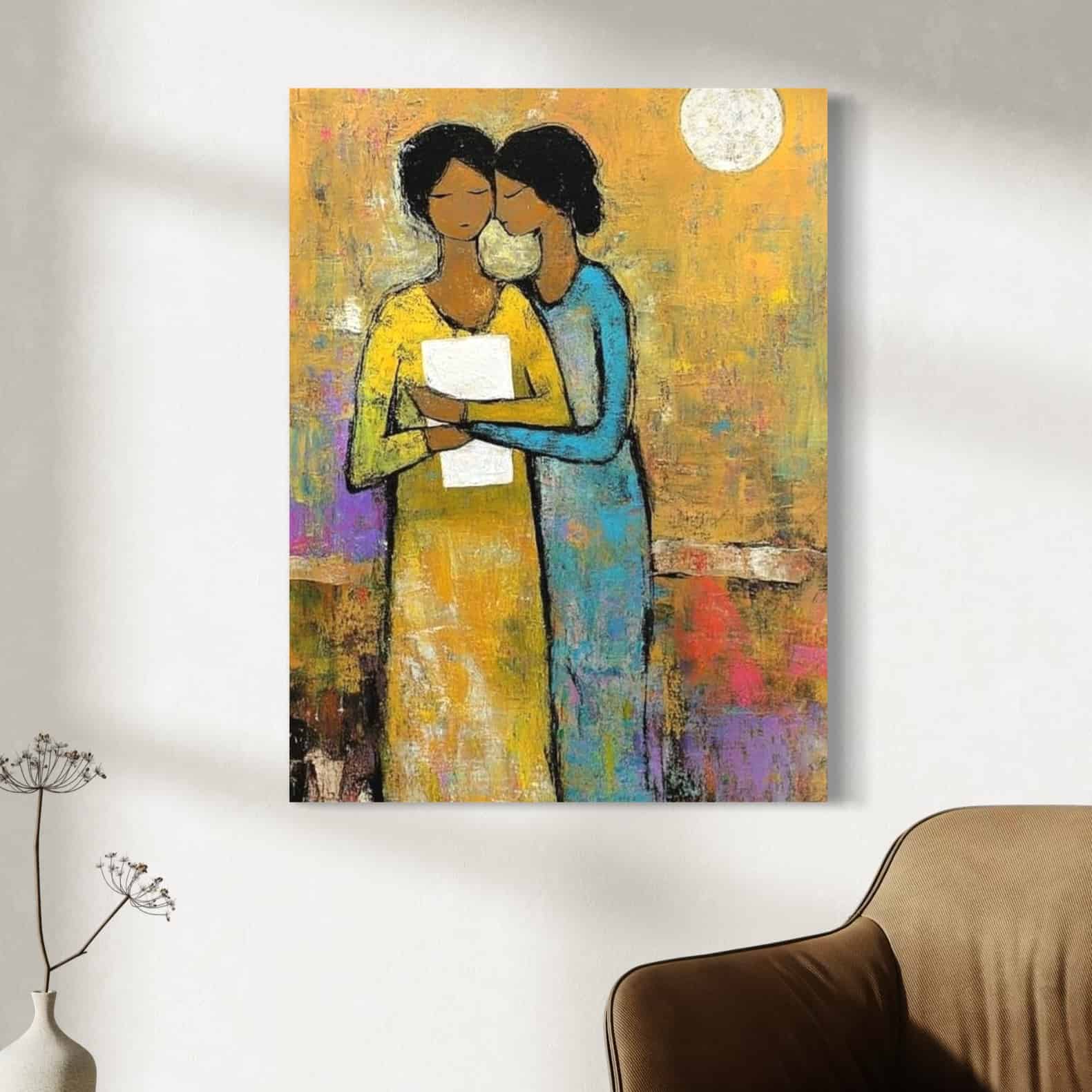 EXPRESSIVE FIGURATIVE ART: "SISTERS' BOND"