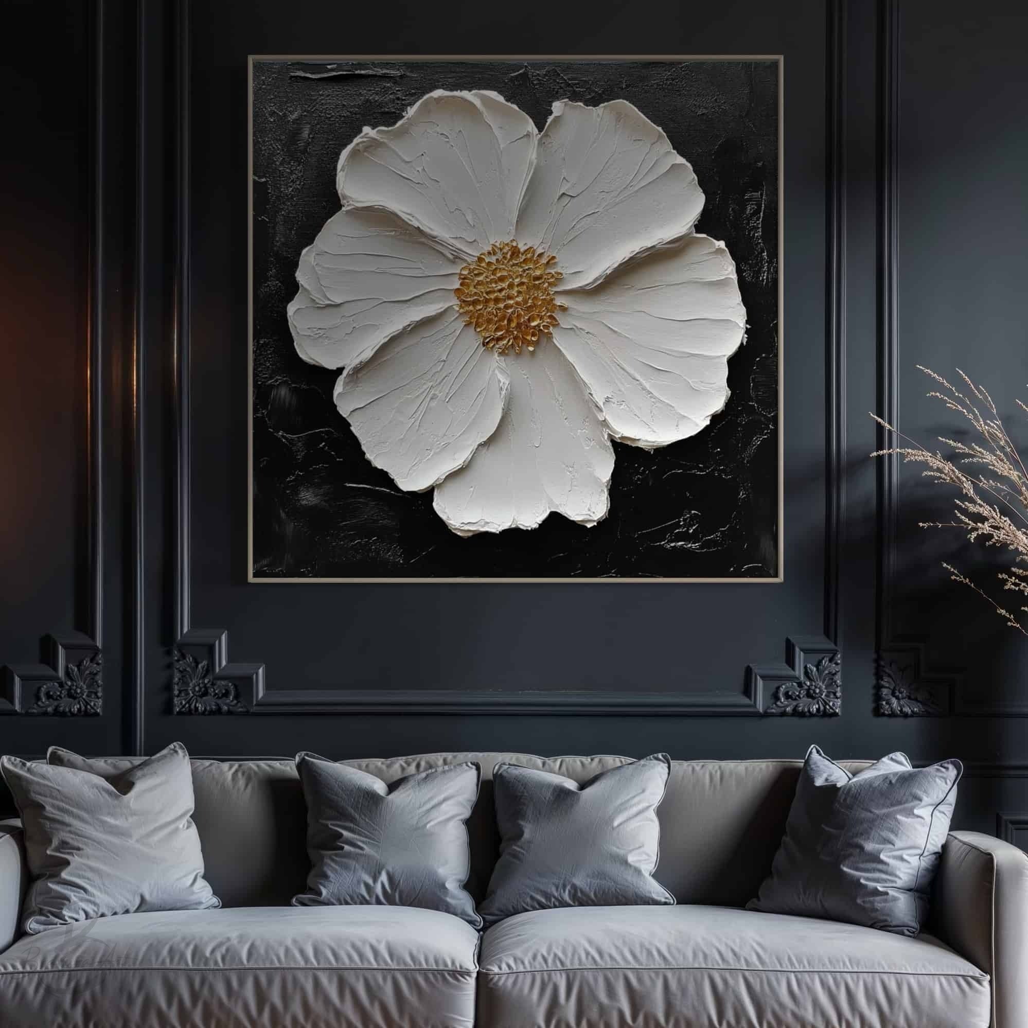 RICH TEXTURED ART "MIDNIGHT BLOOM"