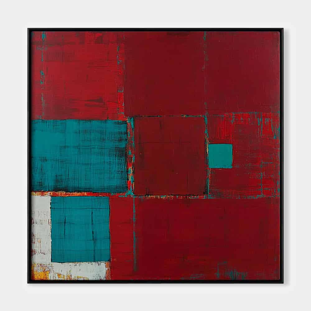 GEOMETRIC ART "WINDOWS IN CRIMSON"