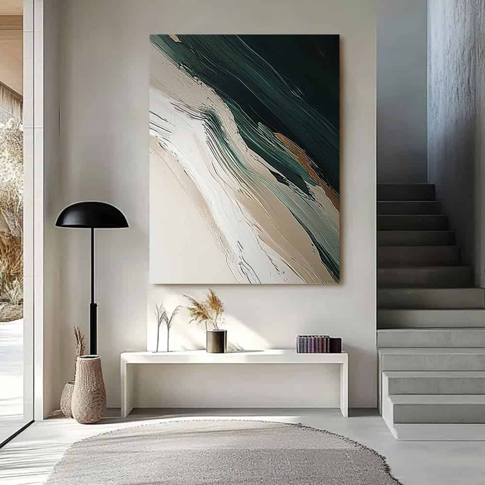 GREEN ABSTRACT ART "AVALANCHE"