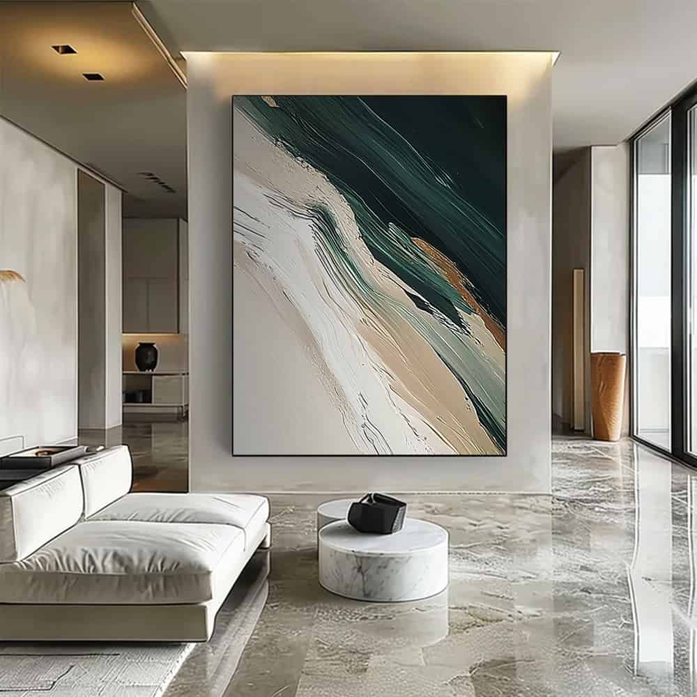 GREEN ABSTRACT ART "AVALANCHE"