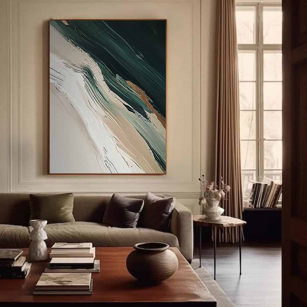 GREEN ABSTRACT ART "AVALANCHE"