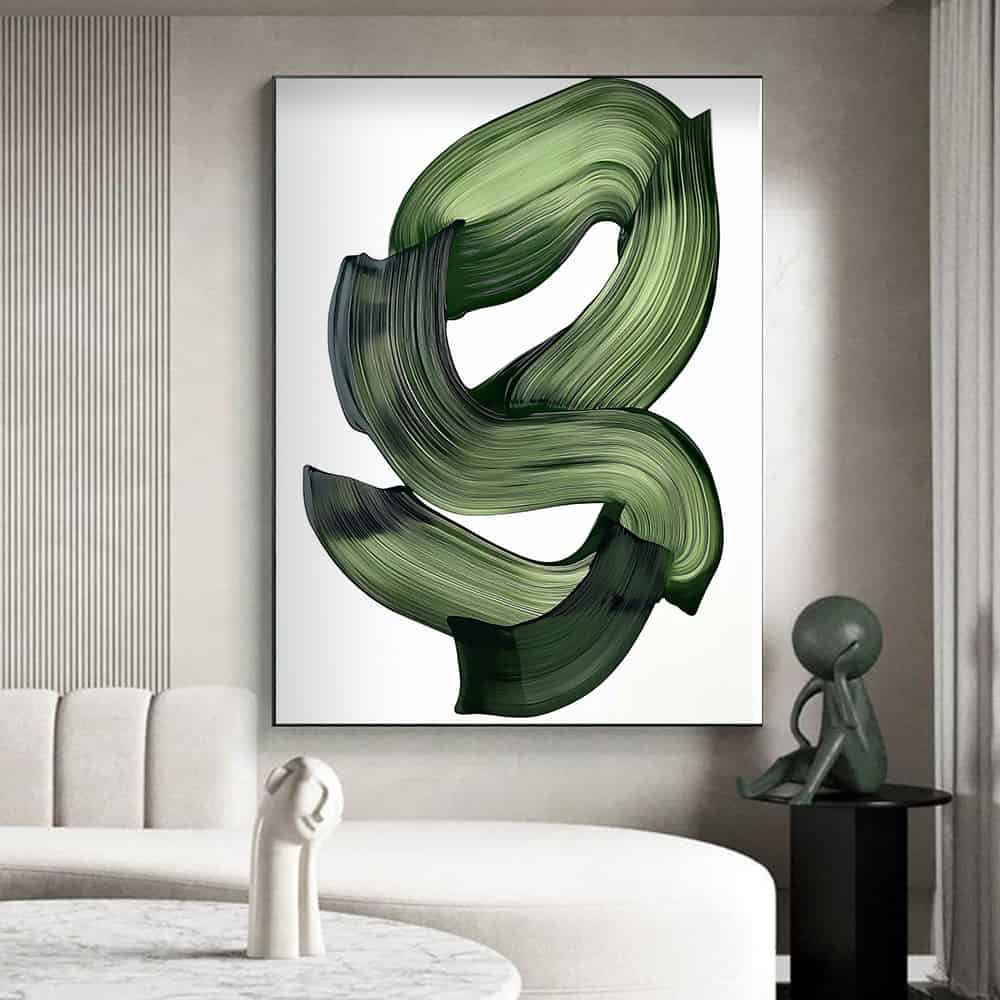 GREEN ABSTRACT ART "EMERALD CURRENT"