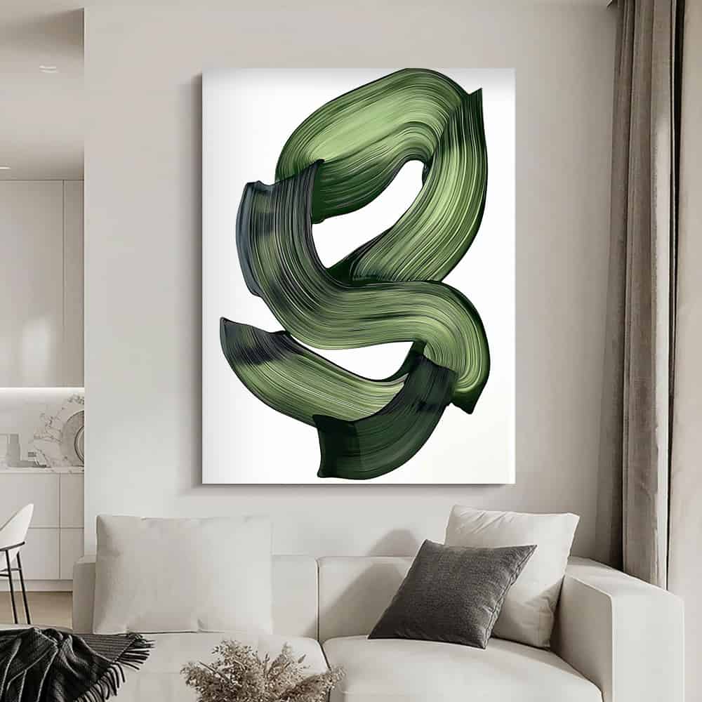 GREEN ABSTRACT ART "EMERALD CURRENT"