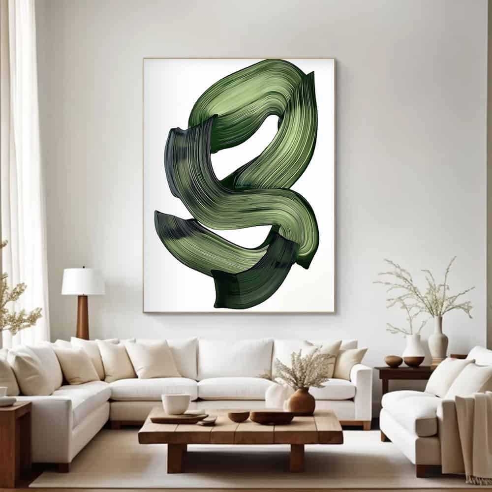 GREEN ABSTRACT ART "EMERALD CURRENT"