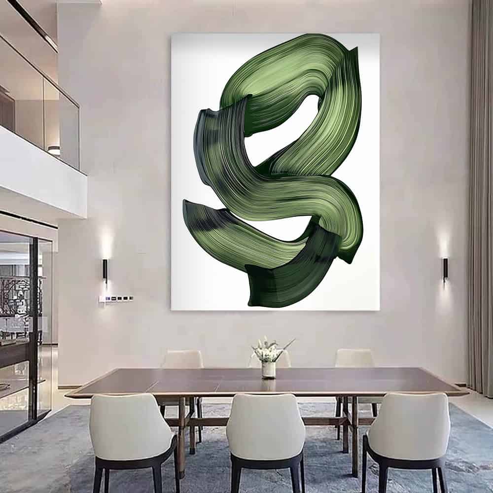 GREEN ABSTRACT ART "EMERALD CURRENT"