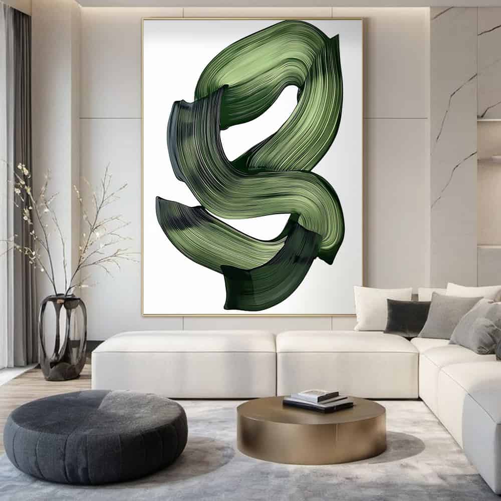 GREEN ABSTRACT ART "EMERALD CURRENT"