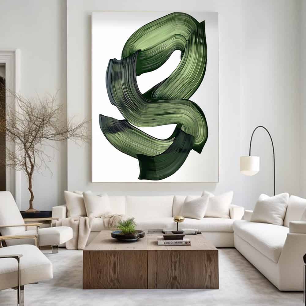 GREEN ABSTRACT ART "EMERALD CURRENT"