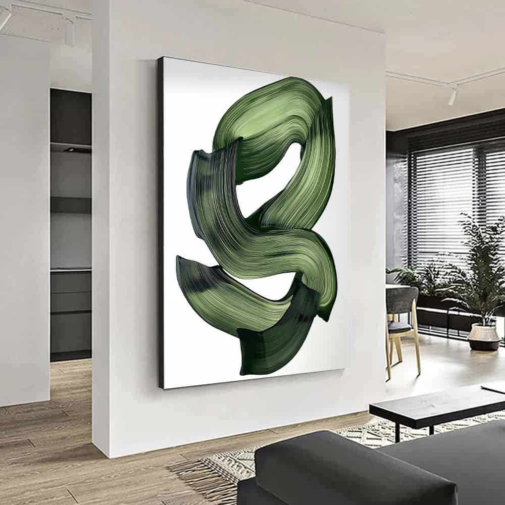GREEN ABSTRACT ART "EMERALD CURRENT"