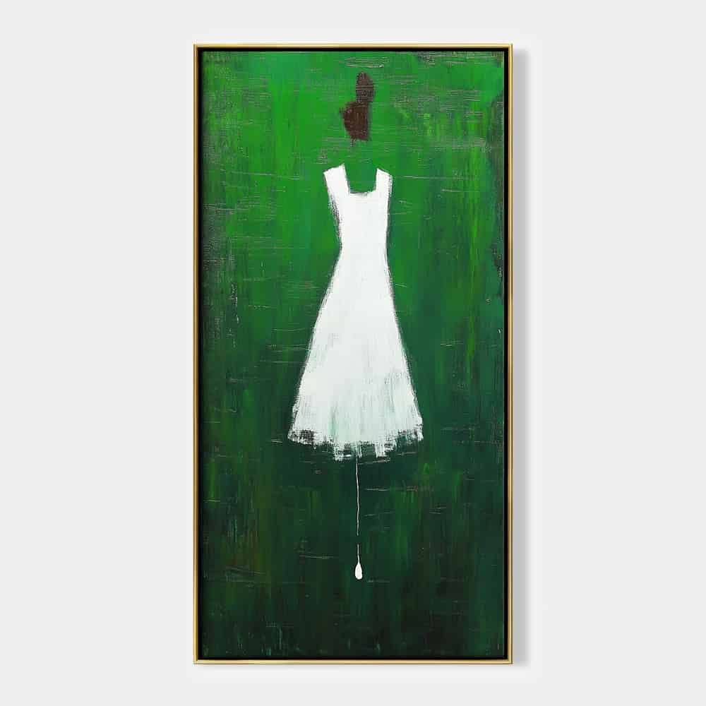 GREEN ABSTRACT ART "FADING PRESENCE"