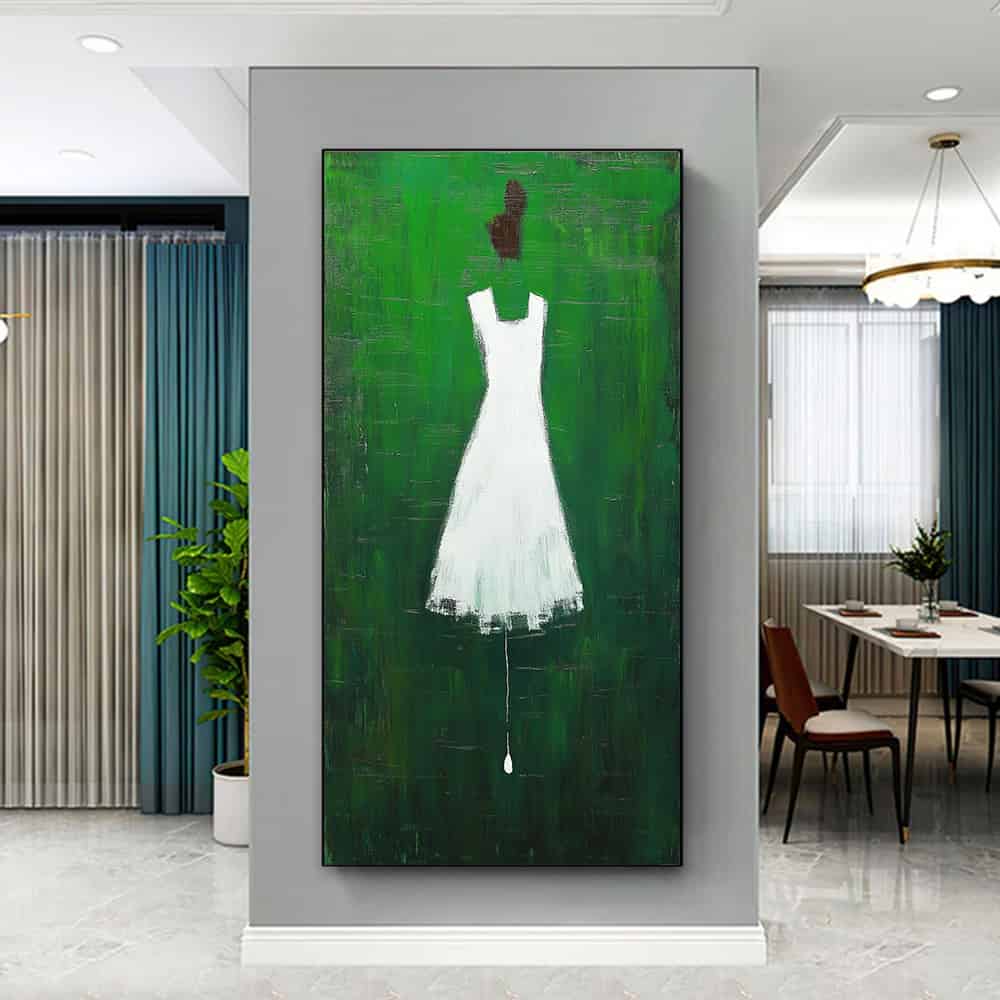 GREEN ABSTRACT ART "FADING PRESENCE"