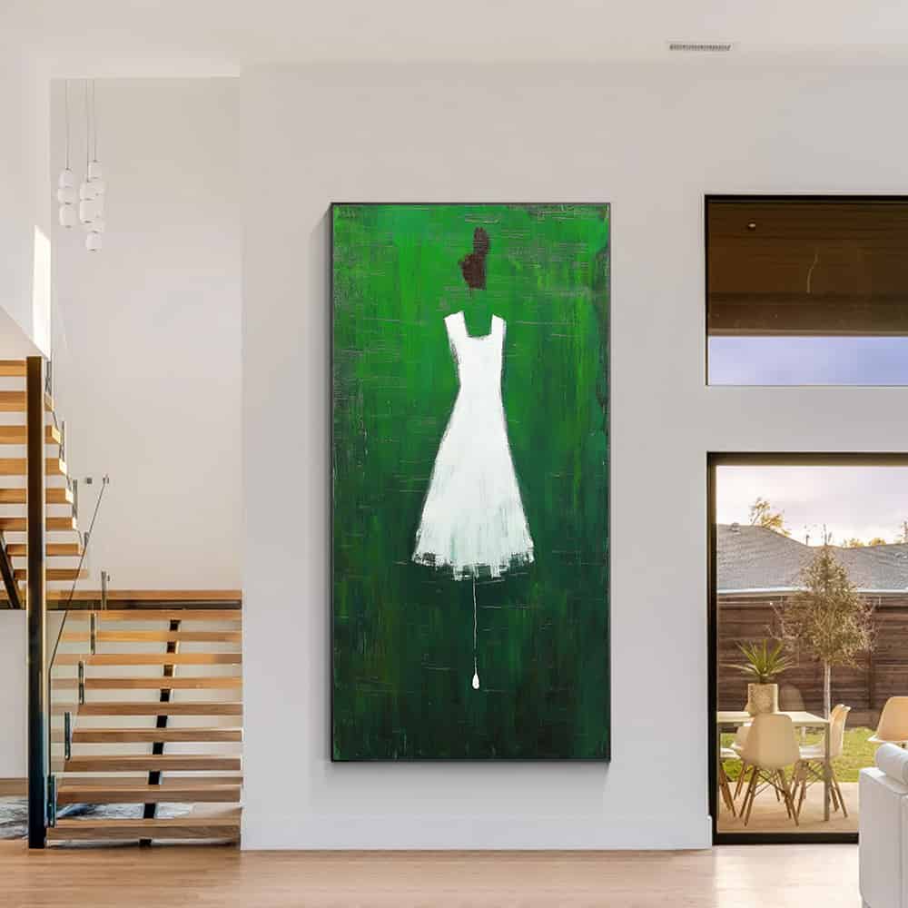 GREEN ABSTRACT ART "FADING PRESENCE"