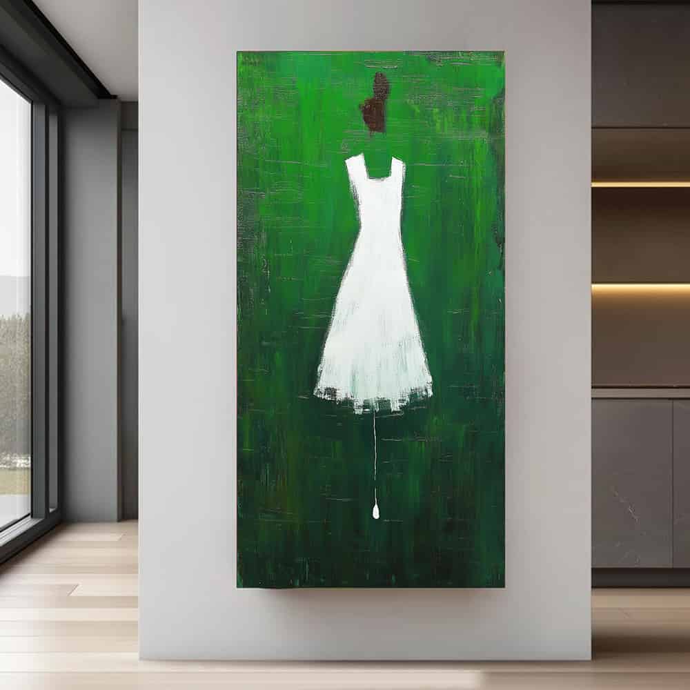 GREEN ABSTRACT ART "FADING PRESENCE"