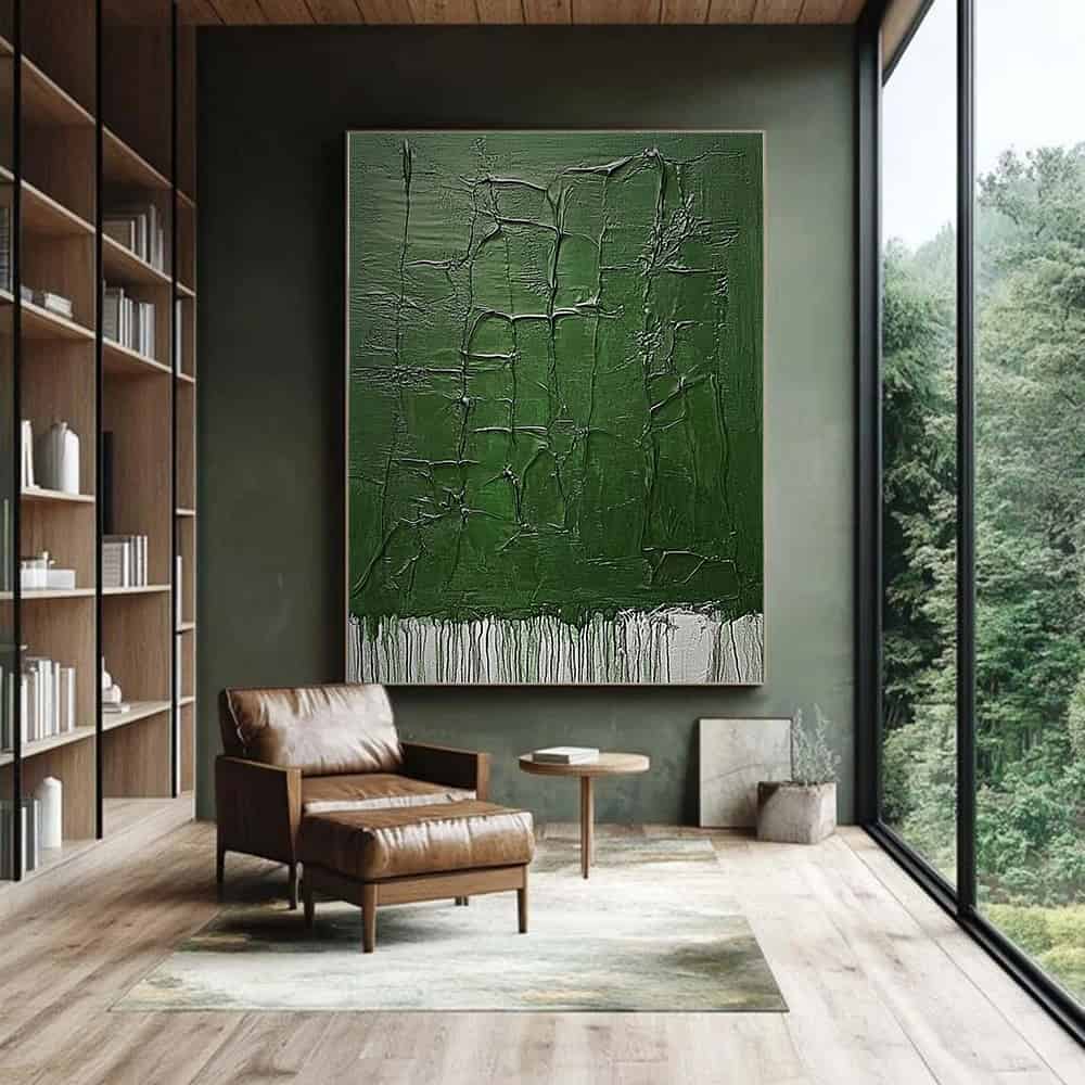 GREEN ABSTRACT ART "FRACTURED FOREST"