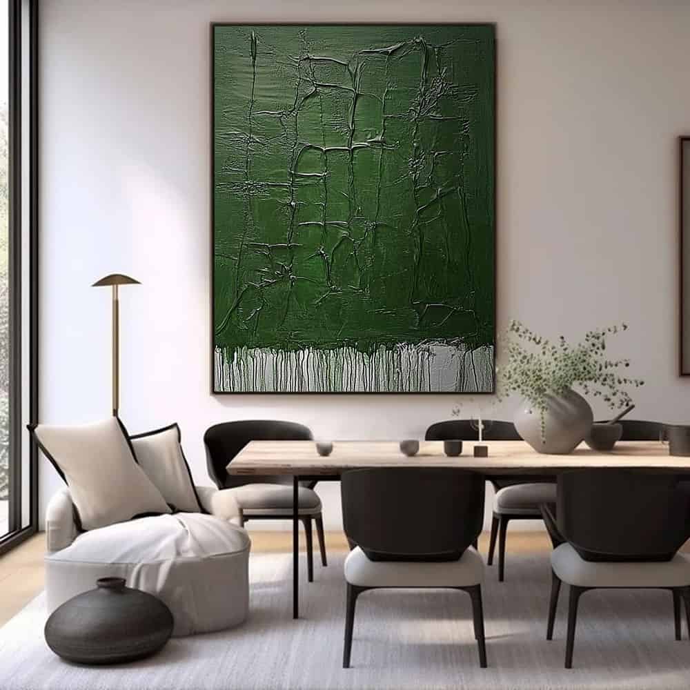 GREEN ABSTRACT ART "FRACTURED FOREST"