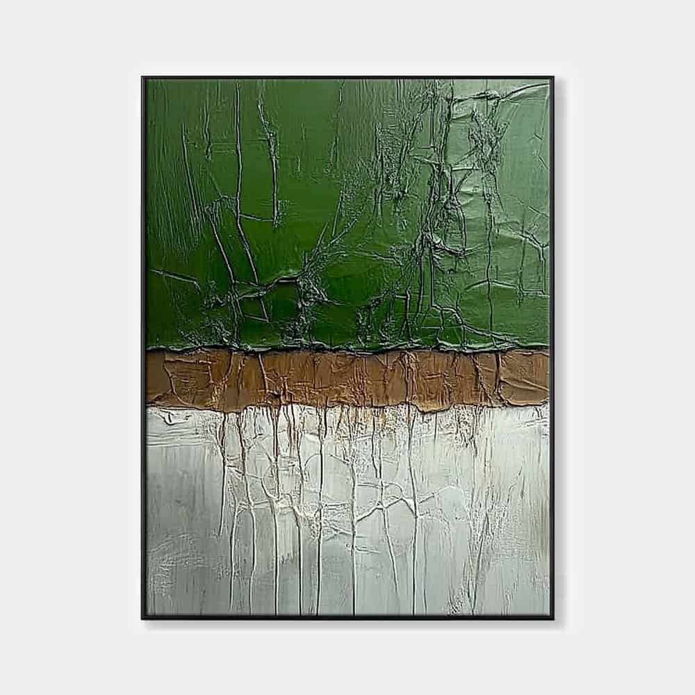 GREEN ABSTRACT ART "FRACTURED GROWTH"