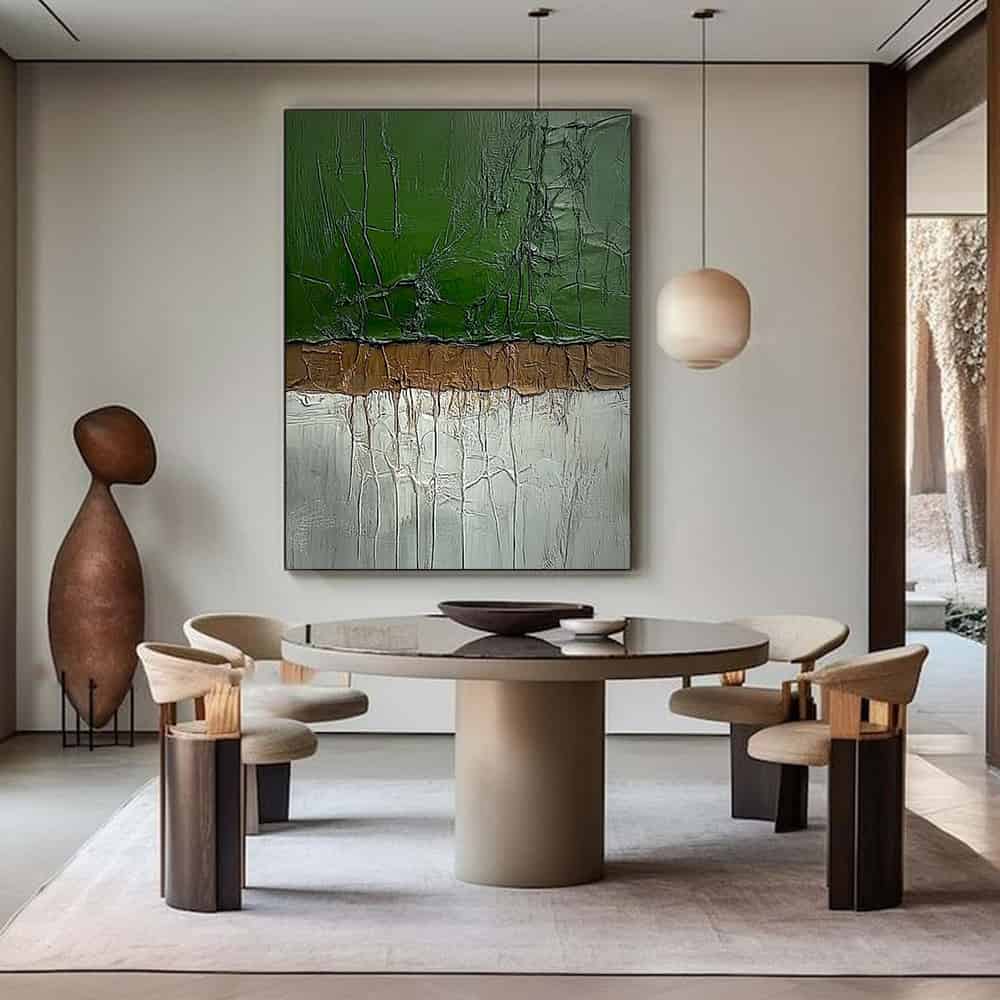 GREEN ABSTRACT ART "FRACTURED GROWTH"