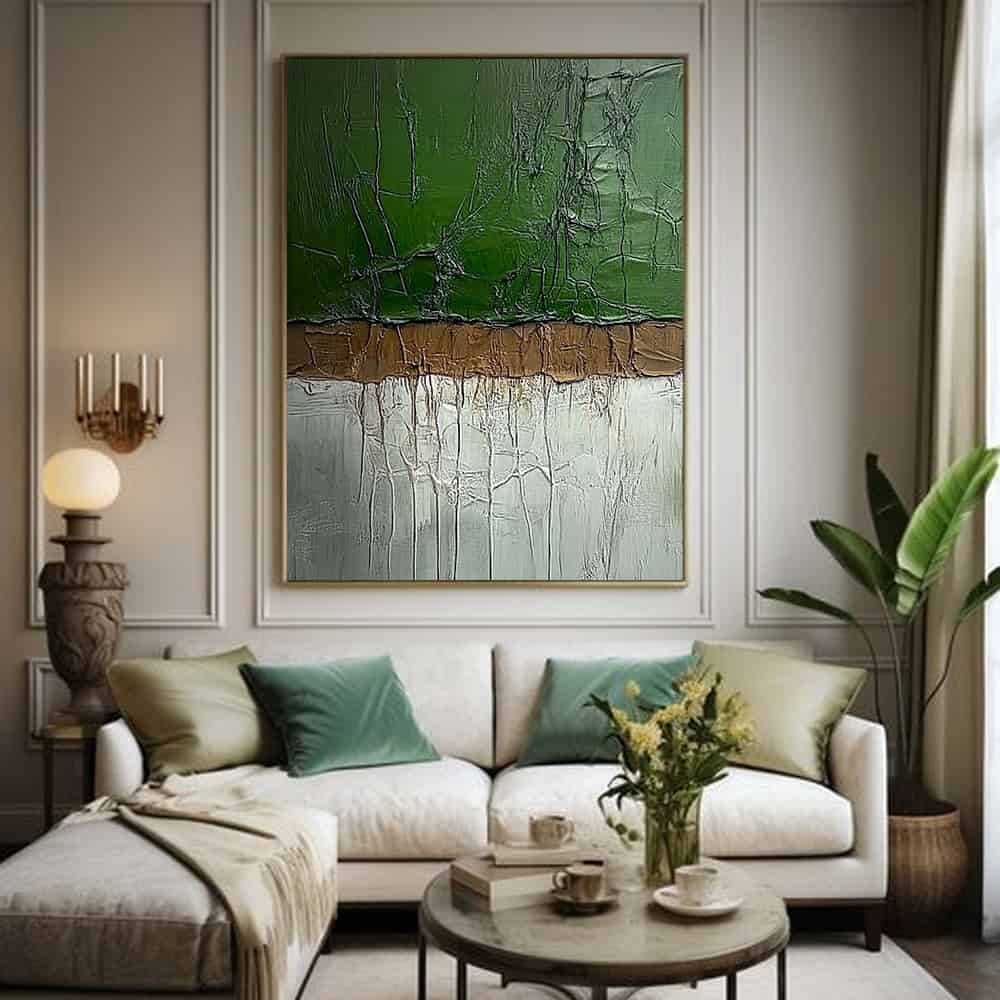 GREEN ABSTRACT ART "FRACTURED GROWTH"
