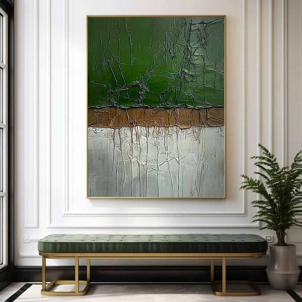 GREEN ABSTRACT ART "FRACTURED GROWTH"