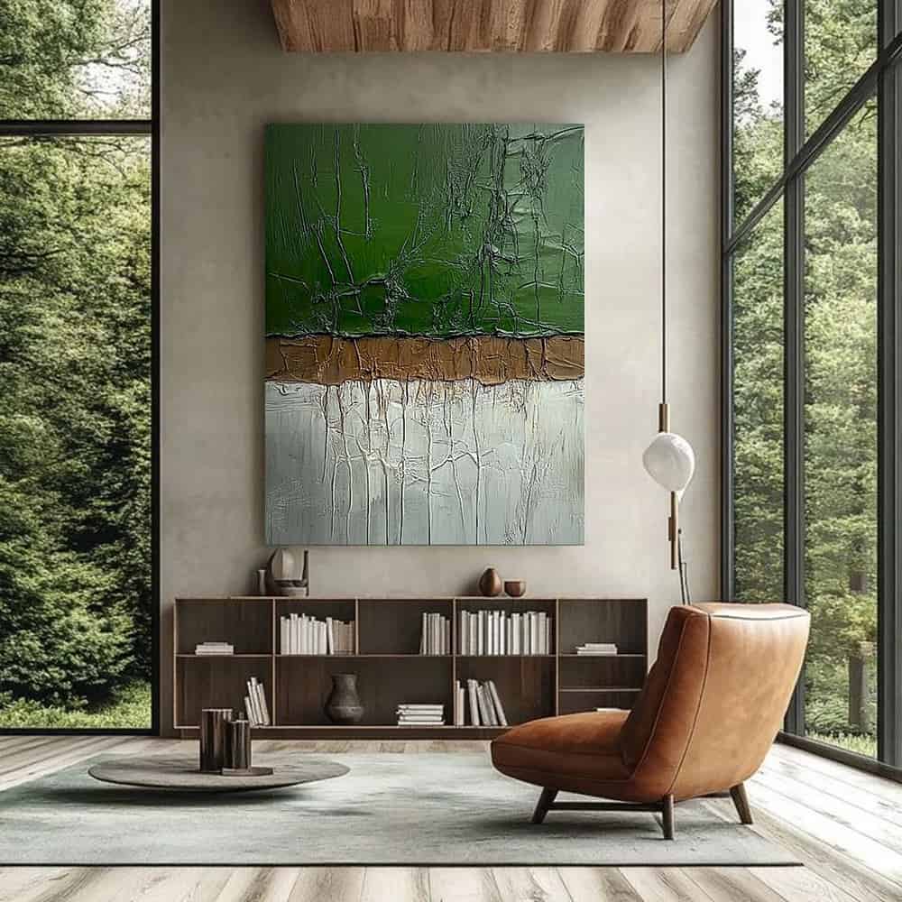 GREEN ABSTRACT ART "FRACTURED GROWTH"