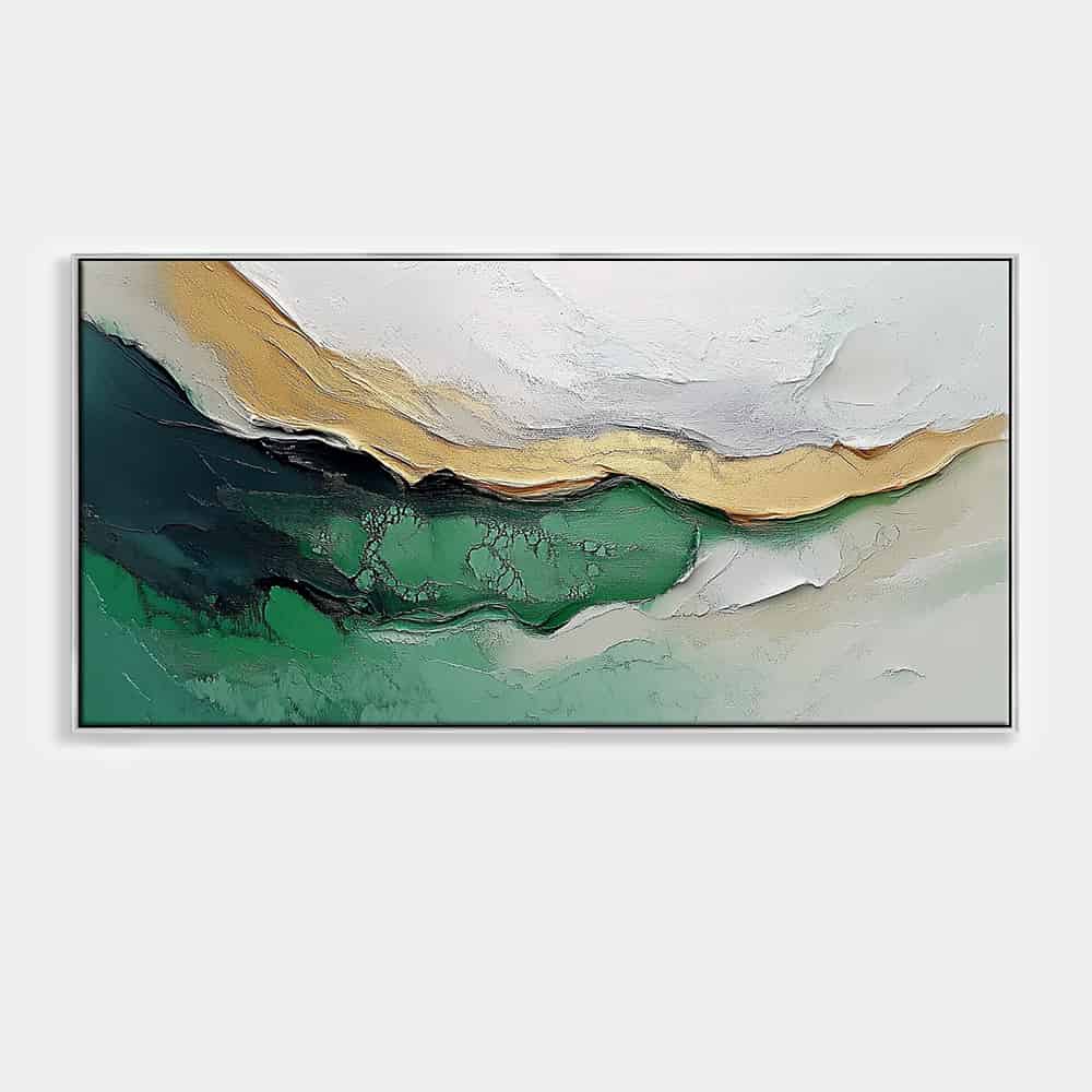 GREEN ABSTRACT ART "GILDED VEIN"