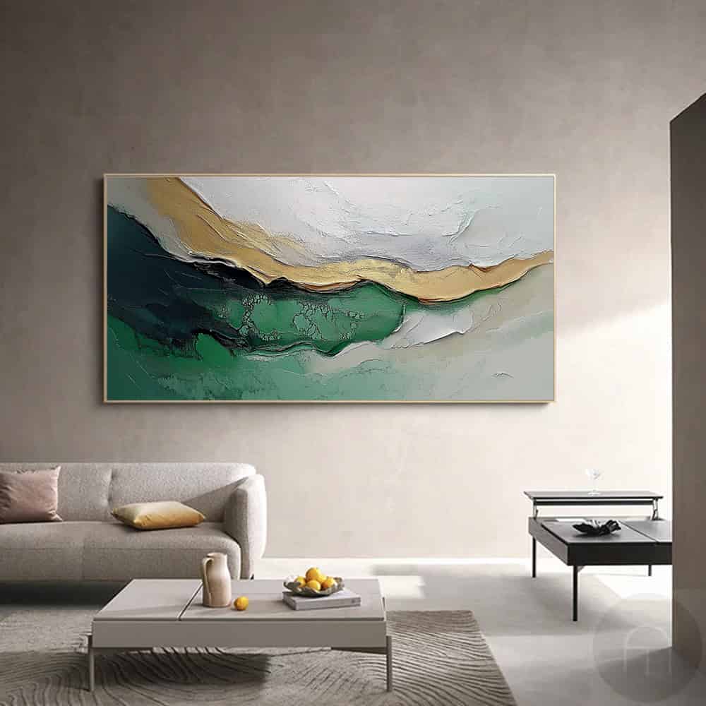 GREEN ABSTRACT ART "GILDED VEIN"