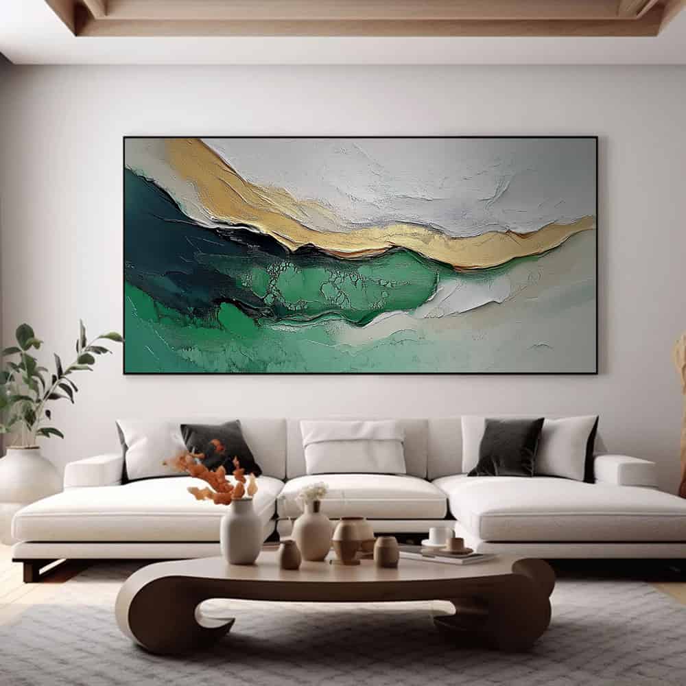 GREEN ABSTRACT ART "GILDED VEIN"