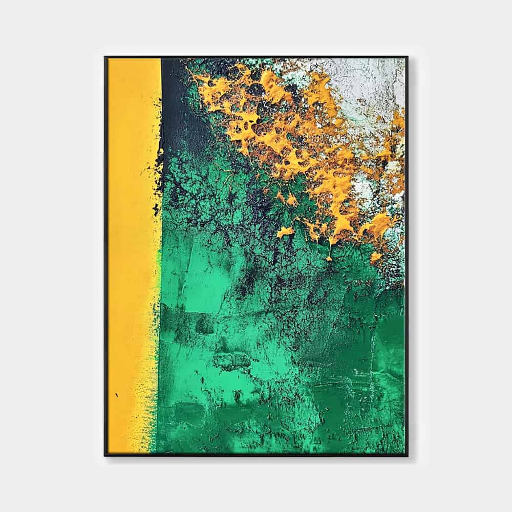 GREEN ABSTRACT ART "GOLDEN CORROSION"