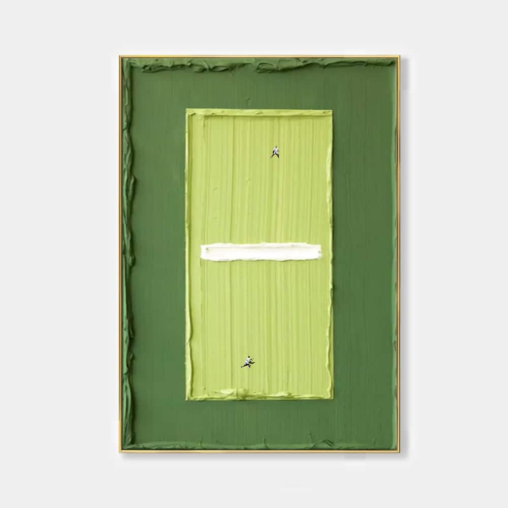 GREEN ABSTRACT ART "INNER COURT"