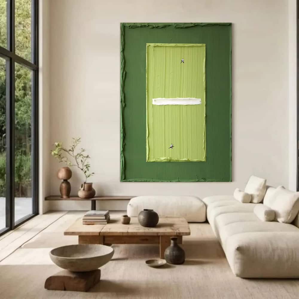 GREEN ABSTRACT ART "INNER COURT"