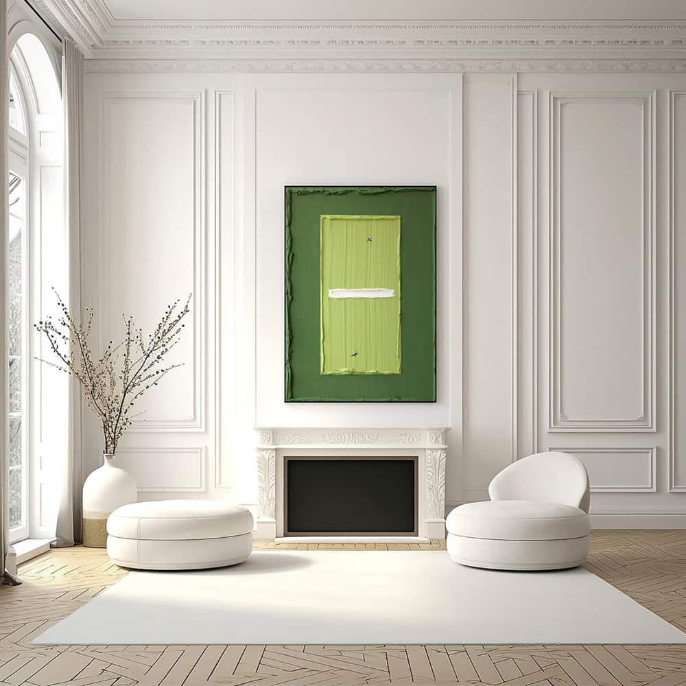 GREEN ABSTRACT ART "INNER COURT"