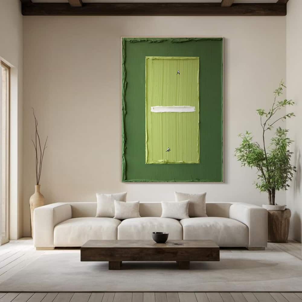 GREEN ABSTRACT ART "INNER COURT"