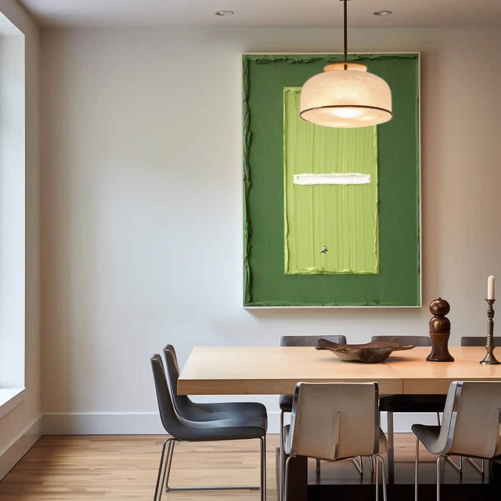 GREEN ABSTRACT ART "INNER COURT"