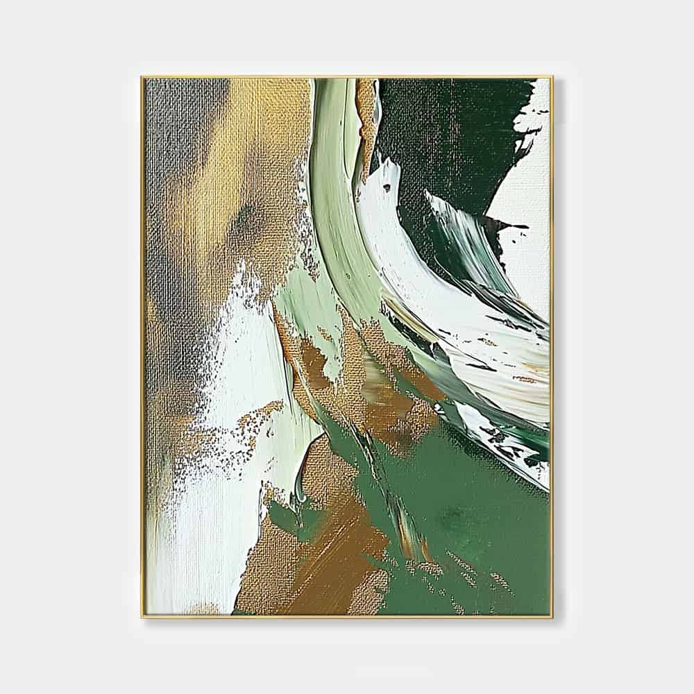 GREEN ABSTRACT ART "JADE CADENCE"
