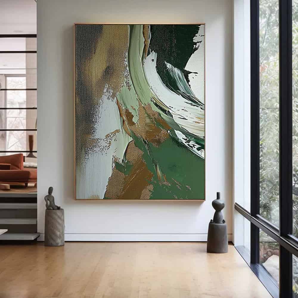 GREEN ABSTRACT ART "JADE CADENCE"