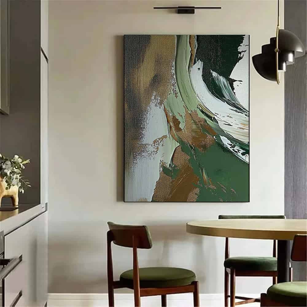 GREEN ABSTRACT ART "JADE CADENCE"