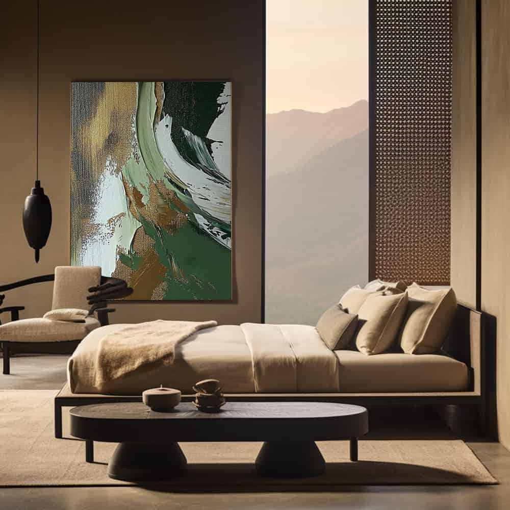 GREEN ABSTRACT ART "JADE CADENCE"