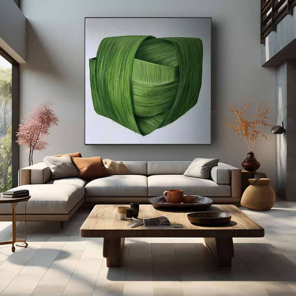 GREEN ABSTRACT ART "NATURE'S CORE"