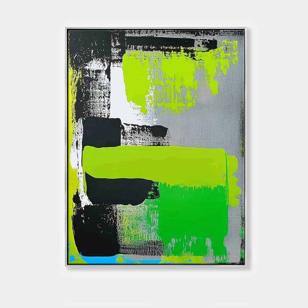 GREEN ABSTRACT ART "NEON SURGE"