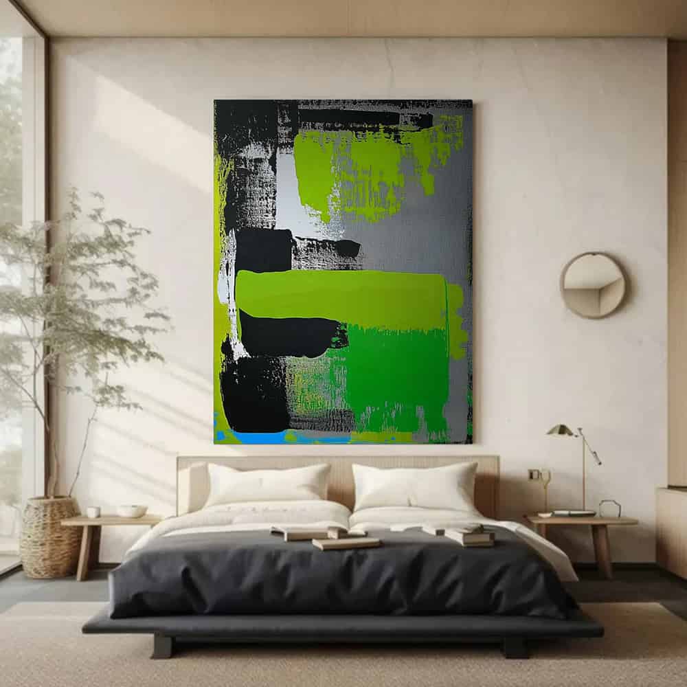 GREEN ABSTRACT ART "NEON SURGE"