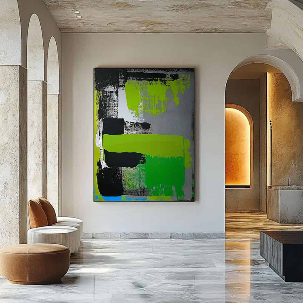 GREEN ABSTRACT ART "NEON SURGE"