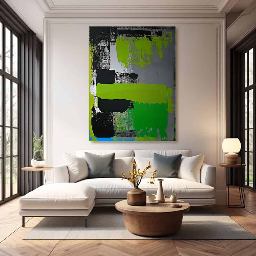 GREEN ABSTRACT ART "NEON SURGE"